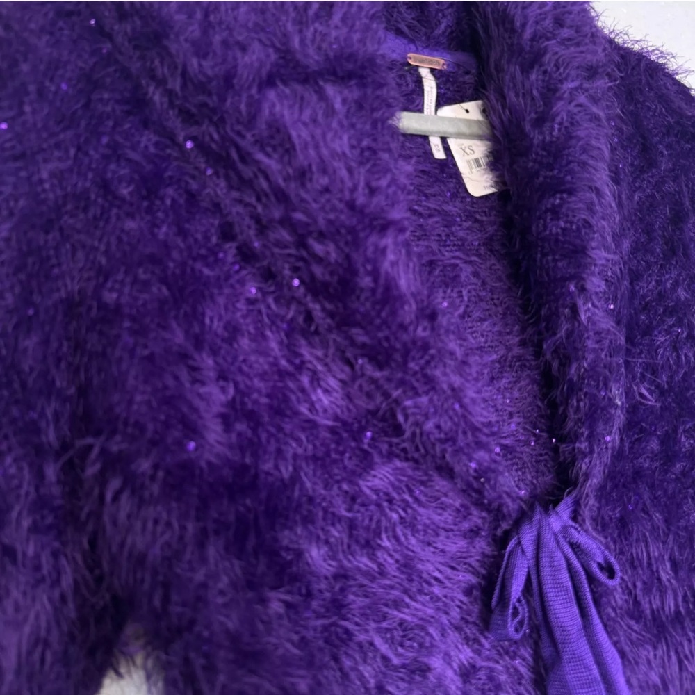 Free People, Purple Fuzzy Women's Purple Jacket - Picture 5 of 9